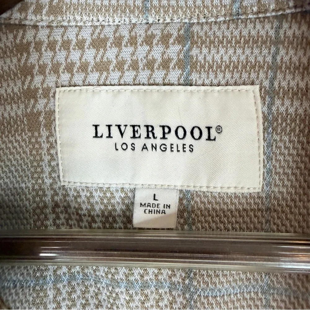 LIVERPOOL Women’s Size L Blazer Jacket Knit Houndstooth Plaid Stretch - Picture 6 of 16
